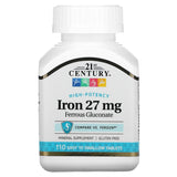 21st Century, High-Potency Iron, 27 mg, 110 Easy to Swallow Tablets