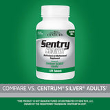 21 سينتري, Sentry Senior، مكمل غذائي متعدد الفيتامينات والمعادن، للبالغين أكبر من 50 عامًا، 125 قرصًا