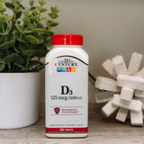 21 سينتري, فيتامين د3، 125 مكجم (5000 وحدة دولية)، 360 قرصًا